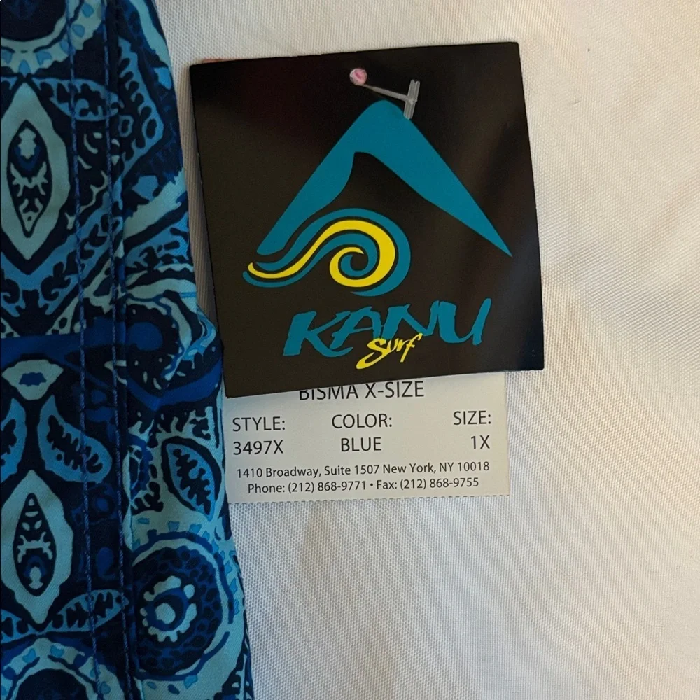 Kanu Surf Patterned Hybrid Board Shorts Blue / Black Men Size 1X
